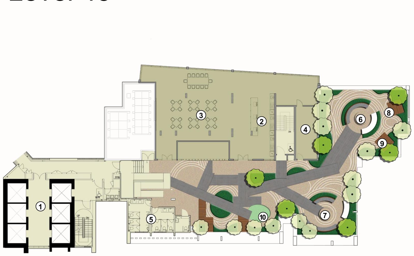 LUNAR Seputeh Level 45 sky facility plan showing gourmet kitchen, BBQ deck and meditation deck with panoramic city views