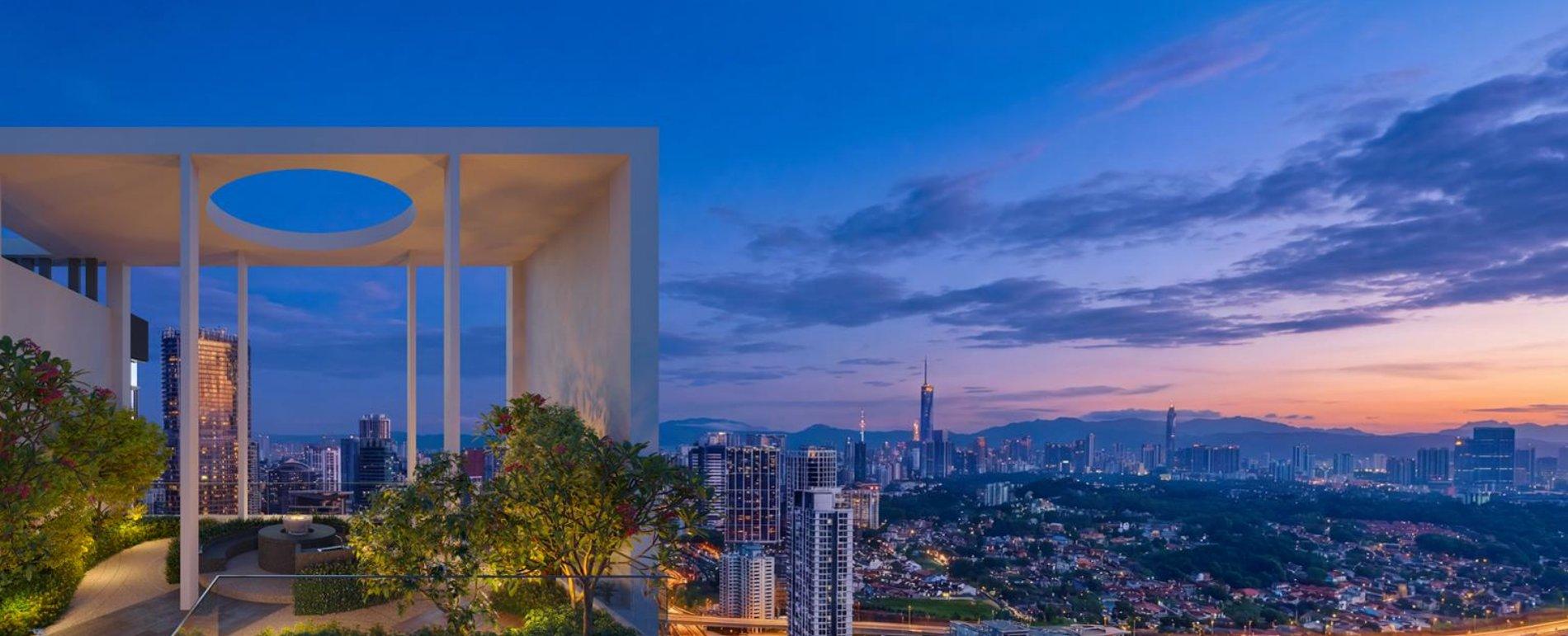 LUNAR Seputeh Level 45 BBQ deck with panoramic city view artist impression