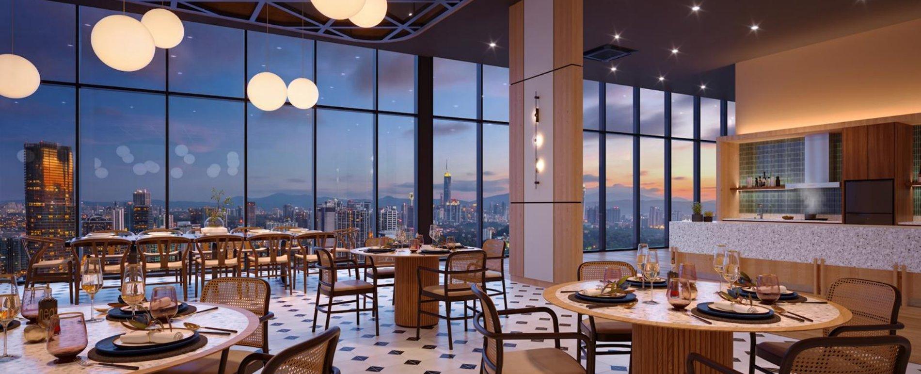 LUNAR Seputeh Level 45 Social Kitchen artist impression